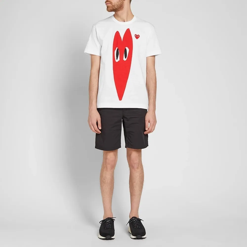 COMME des GARCONS  |Heart Unisex Cotton Short Sleeves Logo T-Shirt Designers