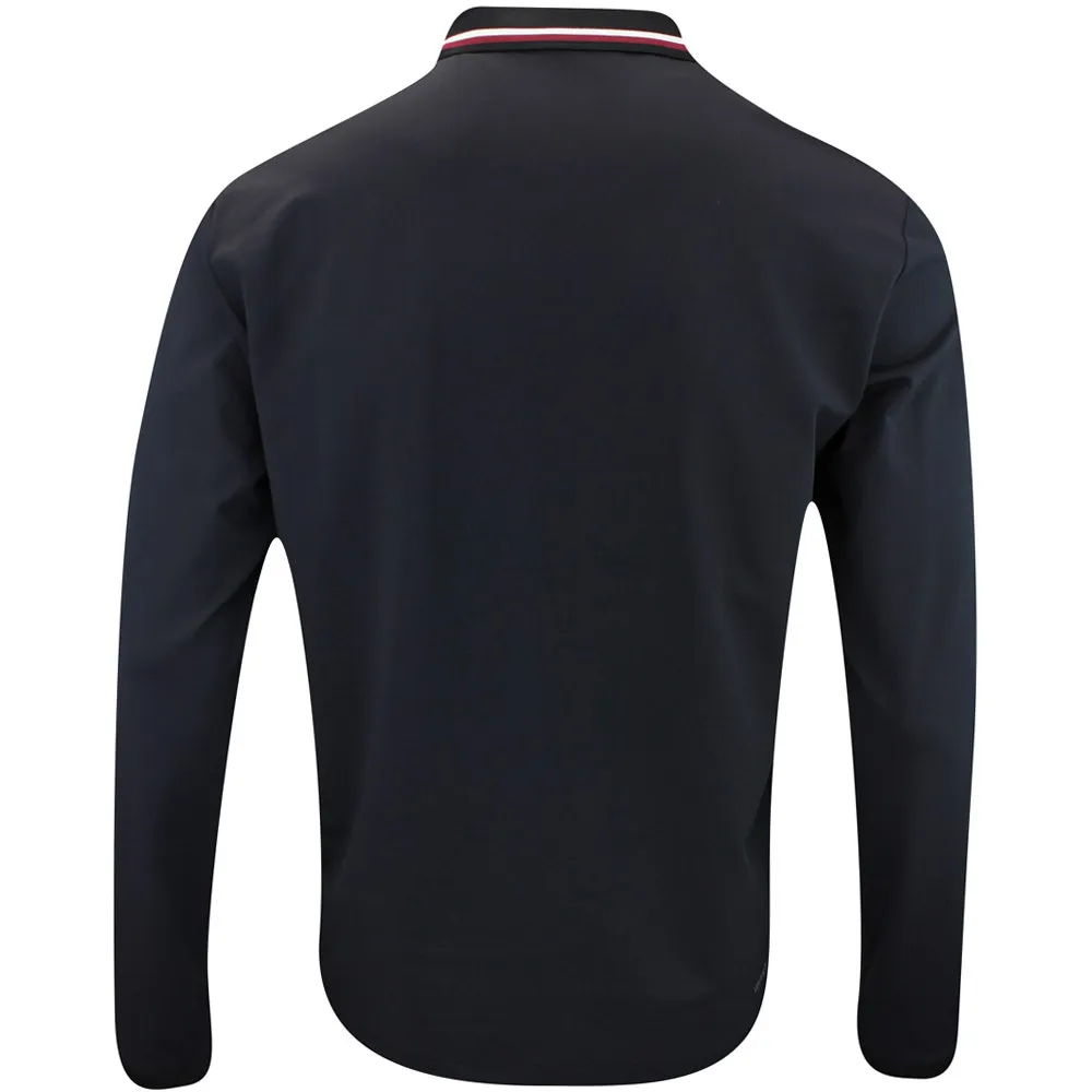 EA7 Golf Shirt - Pro Long Sleeve QZ Polo - Black AW24