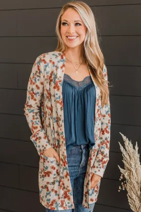 Fate Would Have It Floral Cardigan- Natural