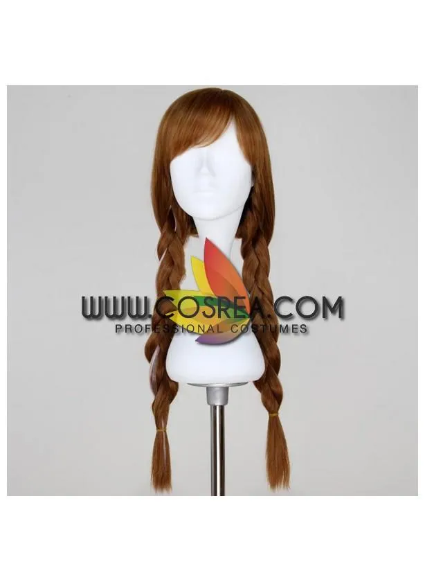 Frozen Anna Natural Brown With Highlight Braided Cosplay Wig