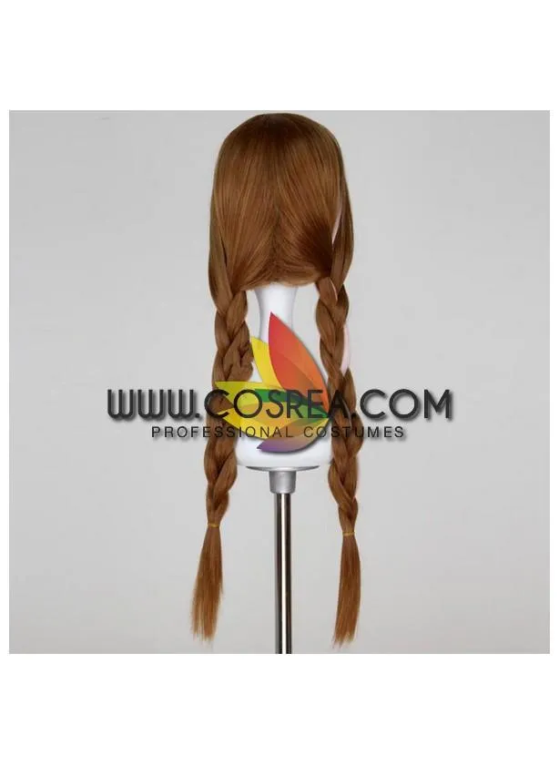 Frozen Anna Natural Brown With Highlight Braided Cosplay Wig