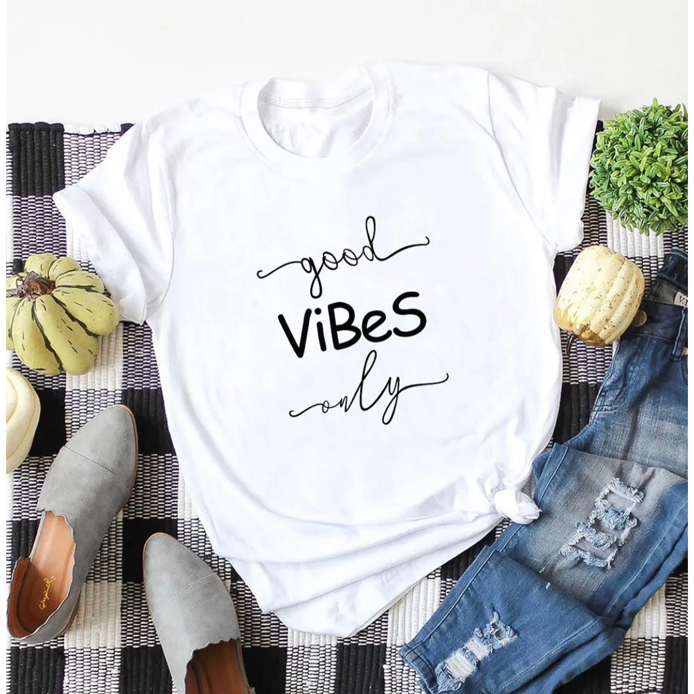 Good Vibes print T-shirt