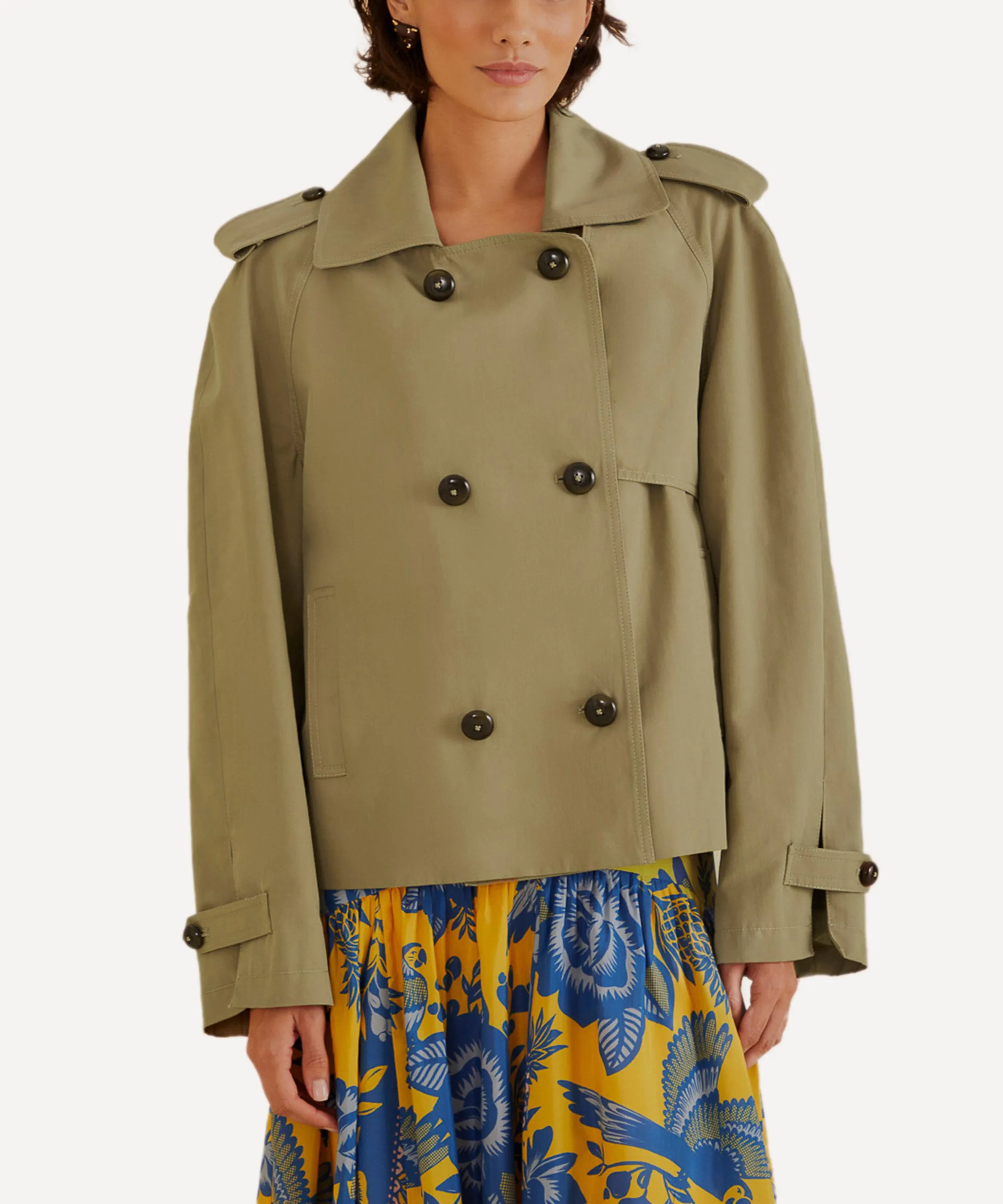 Green Short Trench Coat