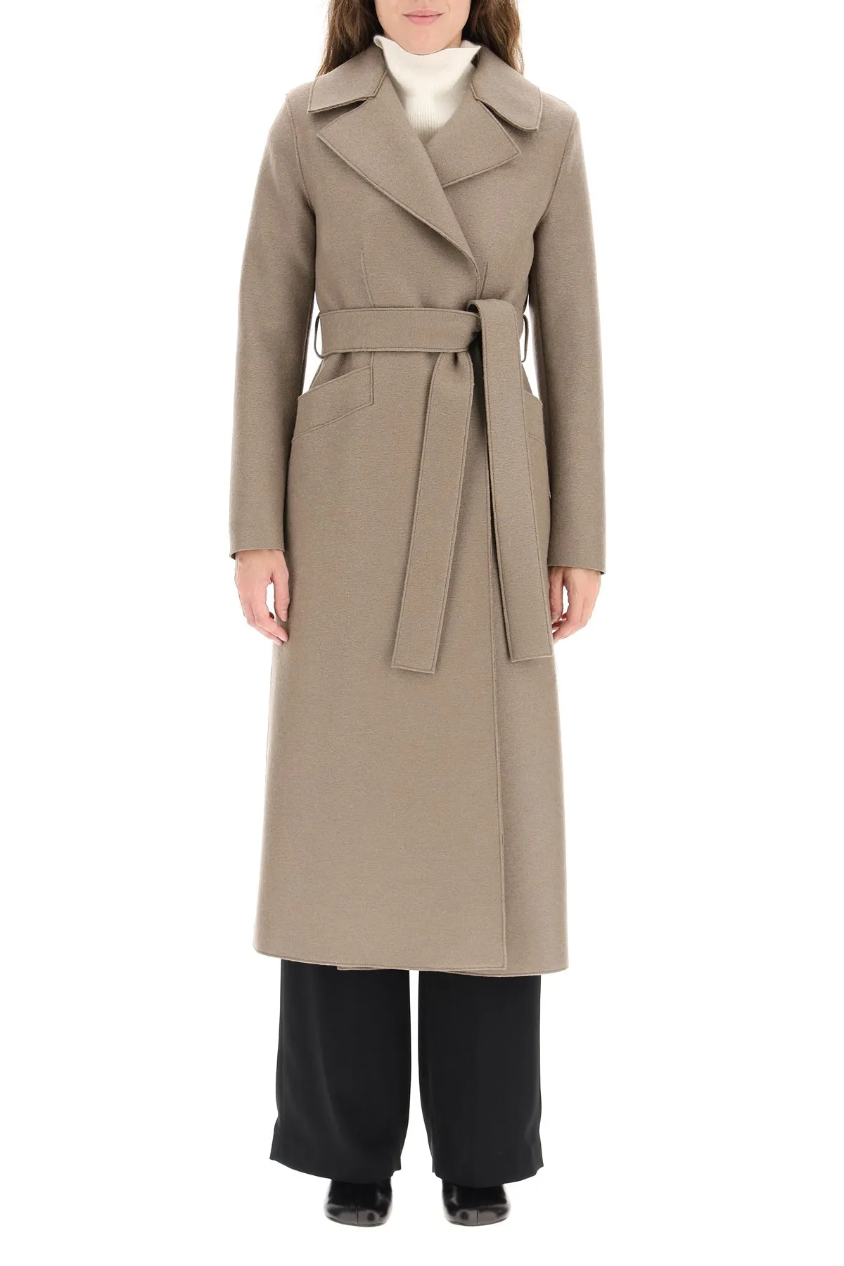 HARRIS WHARF LONDON long pressed wool coat