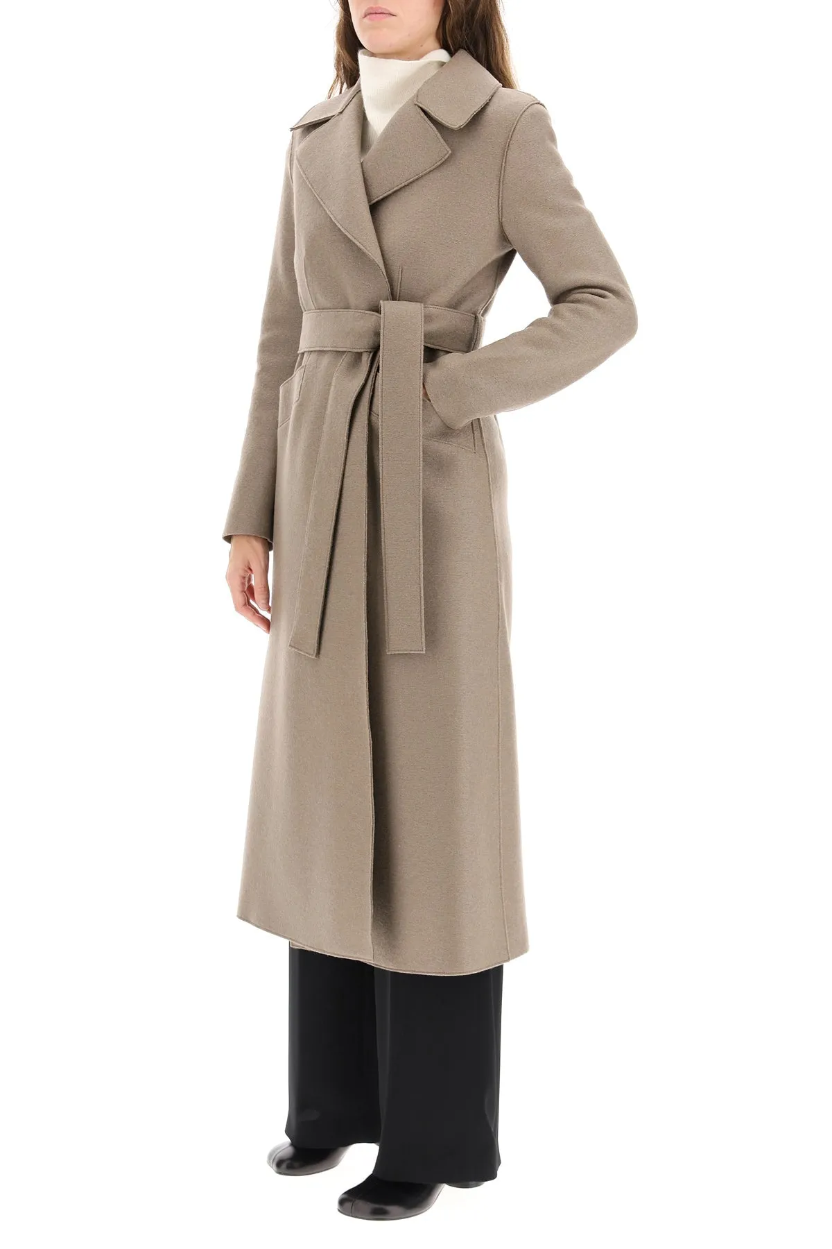 HARRIS WHARF LONDON long pressed wool coat