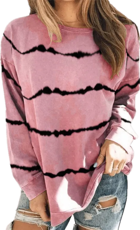 Haute Edition Tie Dye Stripe Long Sleeve Tee