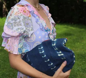 Haven Moon in Indigo with Brown Leather Wristlet