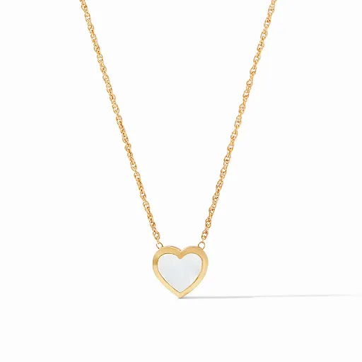 Heart Delicate Necklace Gold Mother of Pearl by Julie Vos