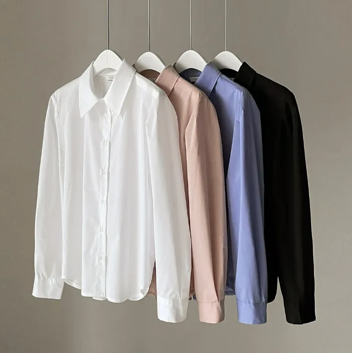 I AM MARI  |Casual Style Long Sleeves Plain Office Style Puff Sleeves