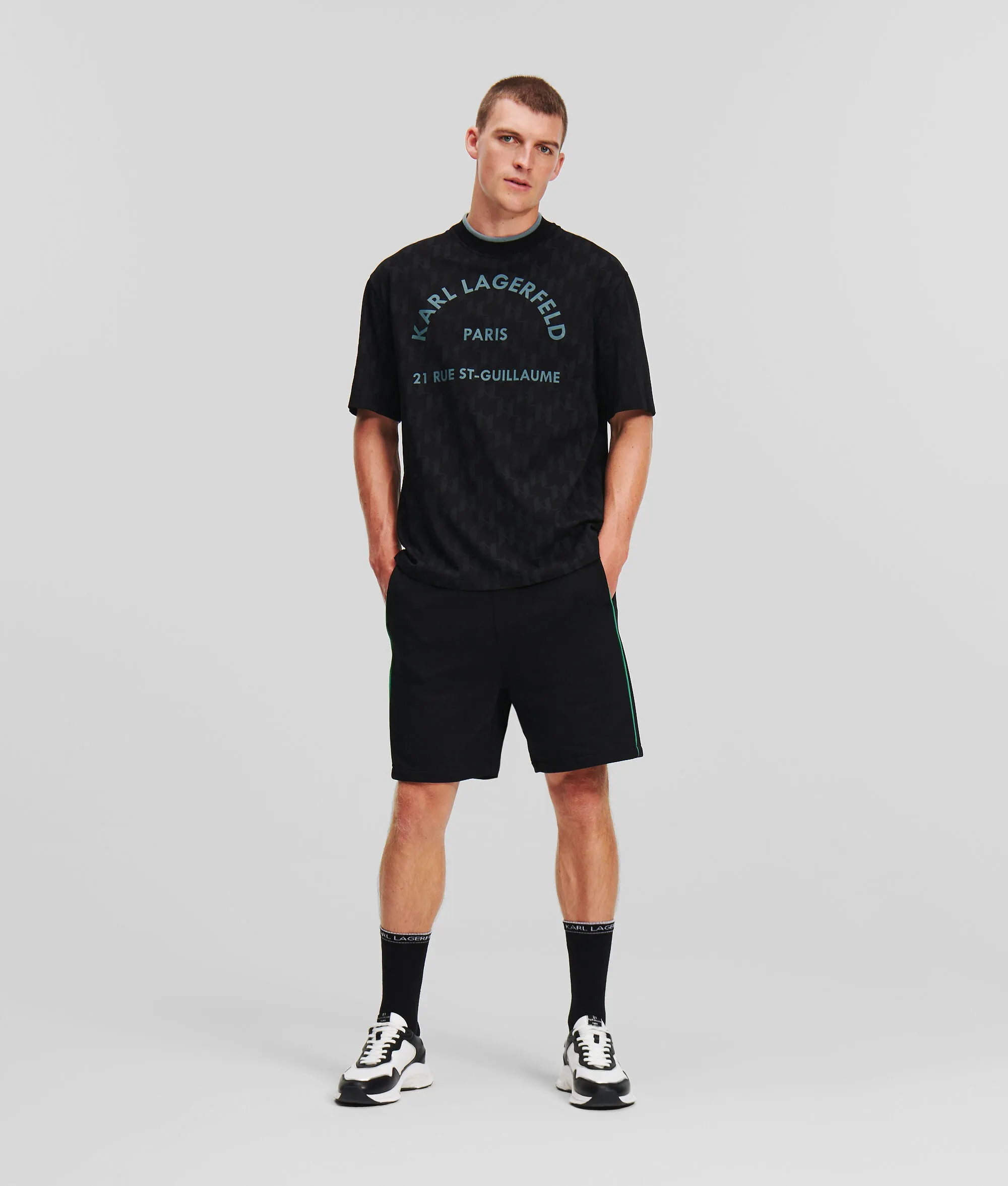 Karl Lagerfeld 240M1714 Athleisure Monogram Tee Black