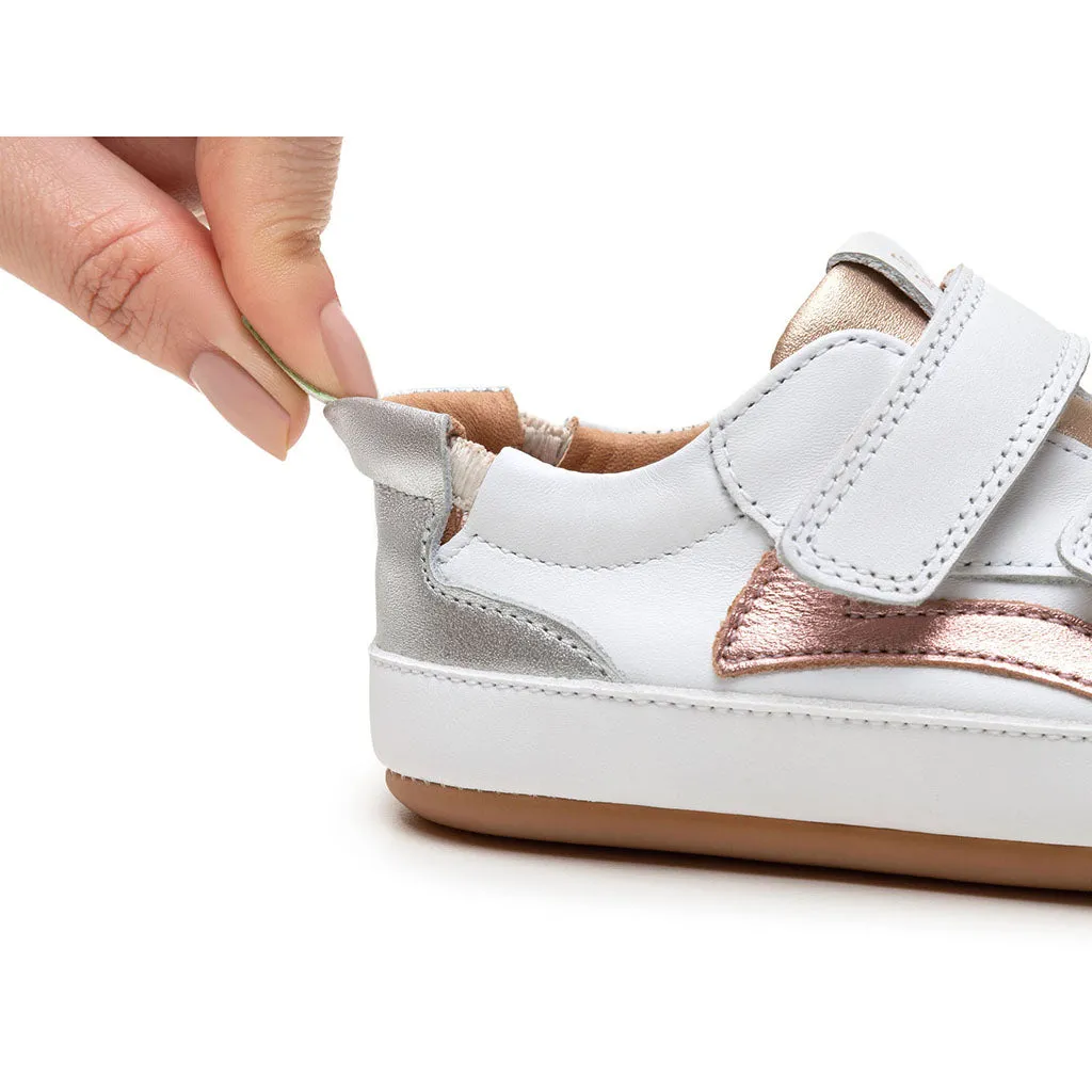 Landy Sneakers - White / Rose Gold / Metallic Salmon