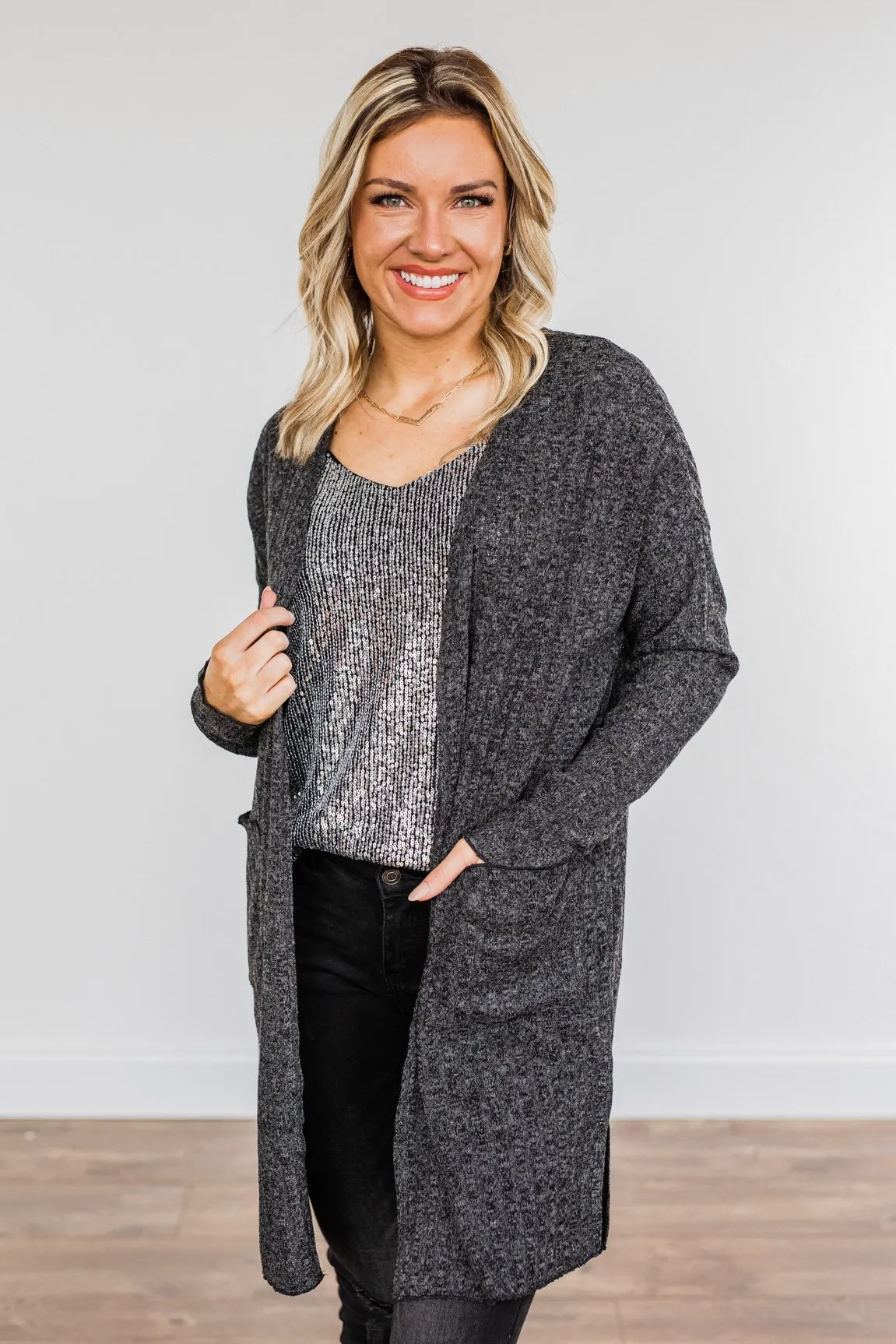 Life As We Know It Knit Cardigan- Black