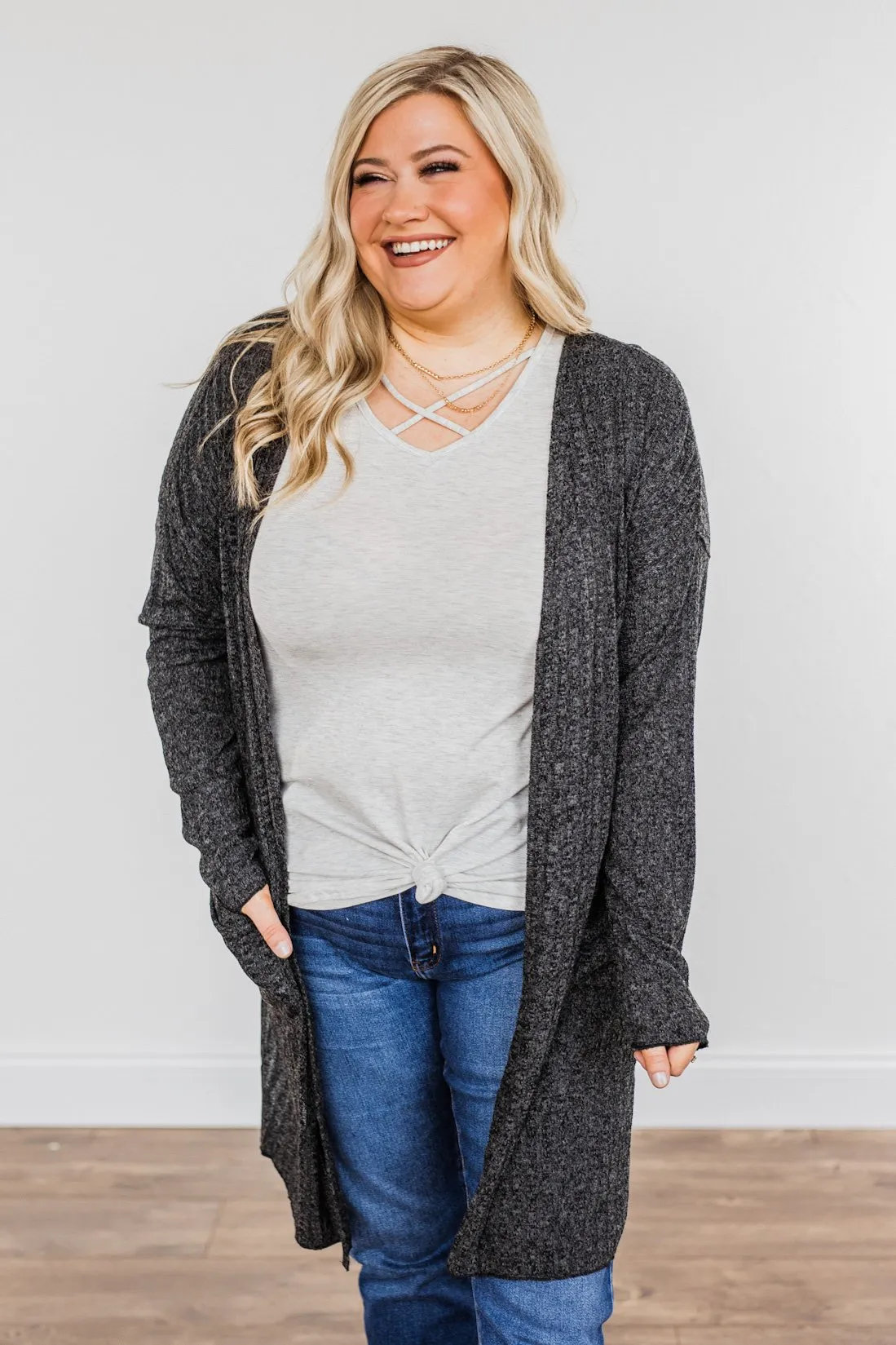 Life As We Know It Knit Cardigan- Black