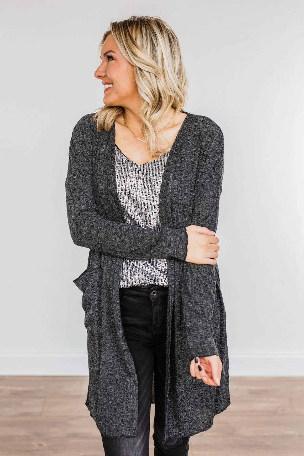 Life As We Know It Knit Cardigan- Black