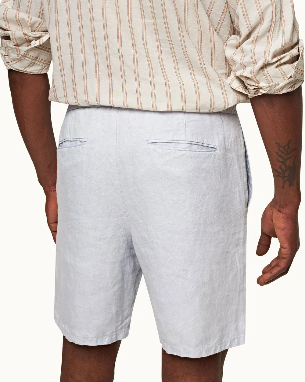 Light Island Sky Cornell Linen Drawcord Short