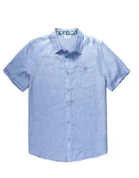 LINEN BLEND SHORT SLEEVE SHIRT