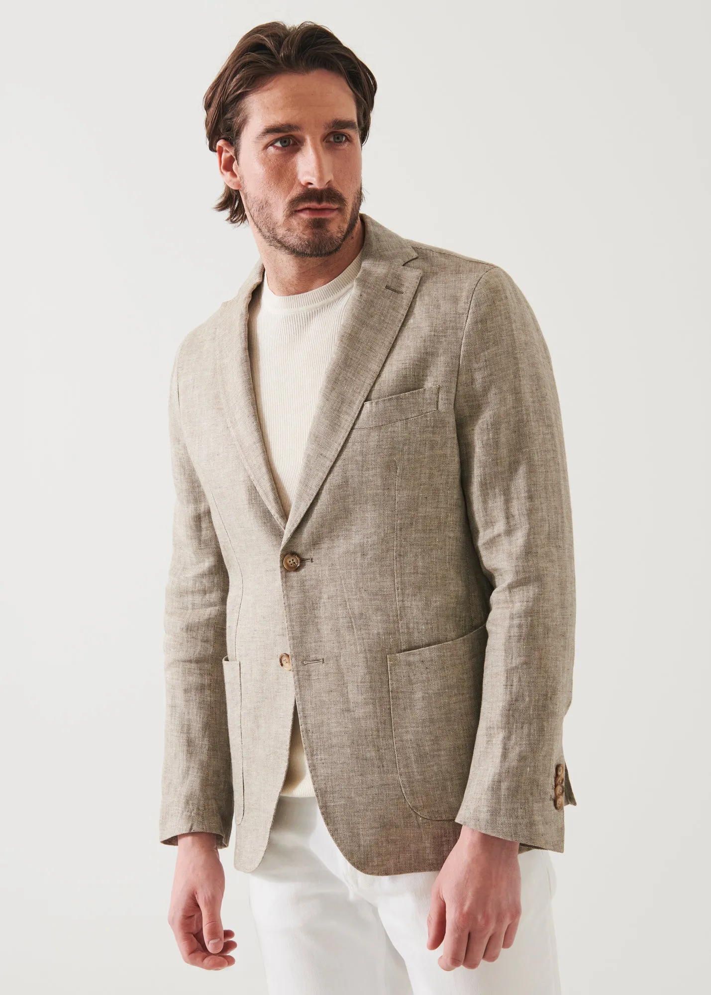 LINEN HERRINGBONE BLAZER