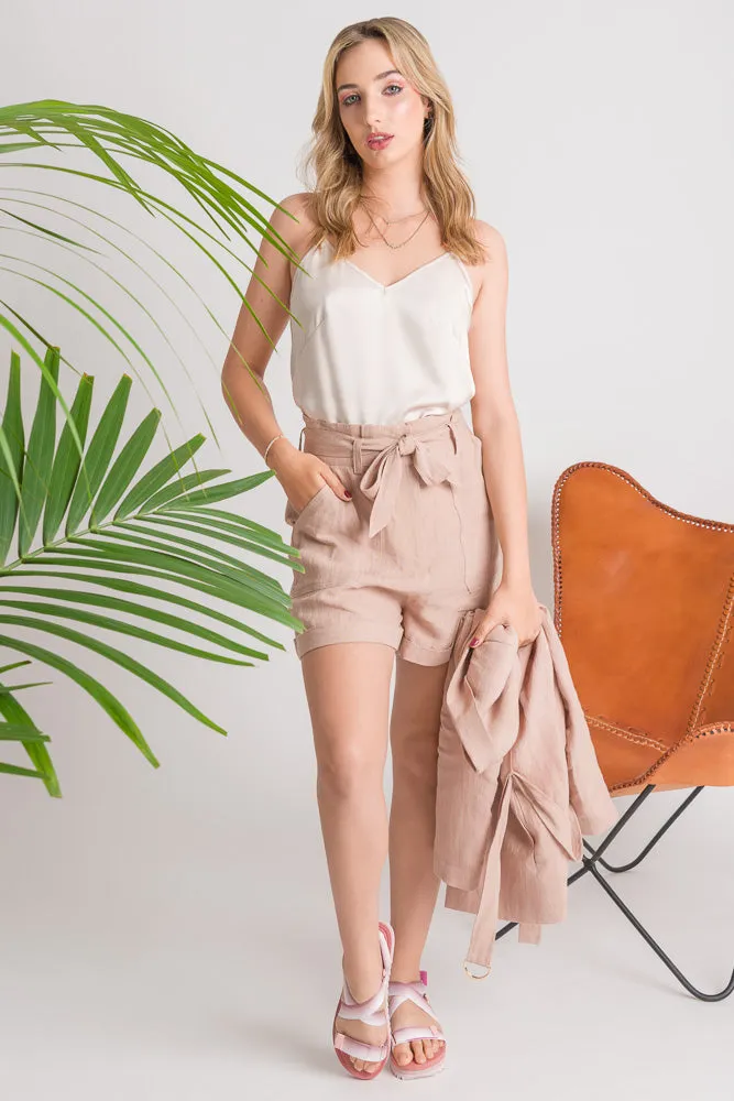 Linen Short - Blush