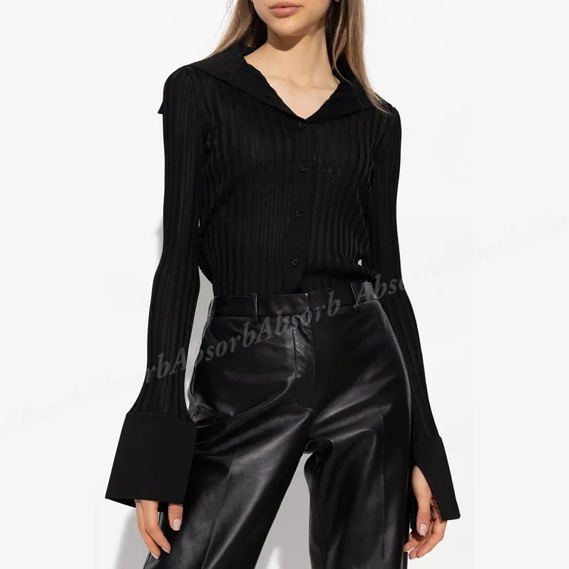 LOEWE  |Casual Style Rib Long Sleeves Plain Party Style Office Style