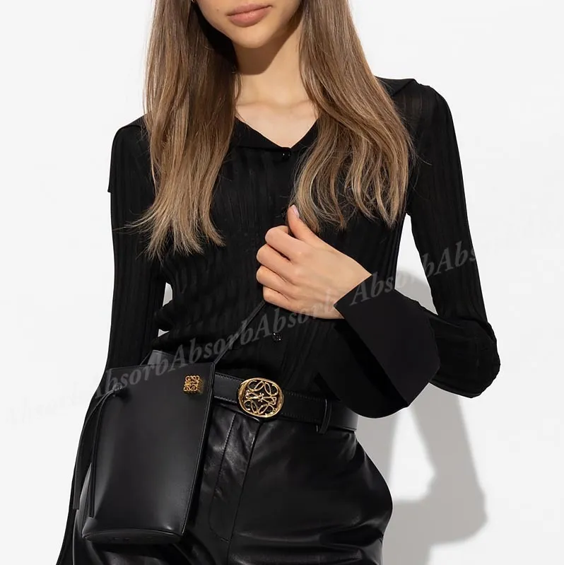 LOEWE  |Casual Style Rib Long Sleeves Plain Party Style Office Style