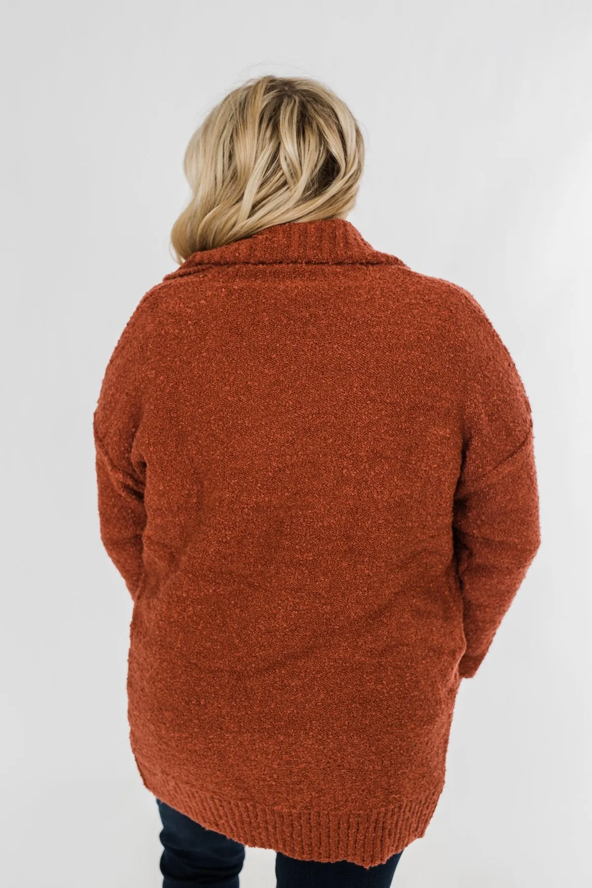 Loving My Life Thick Knit Cardigan- Rust