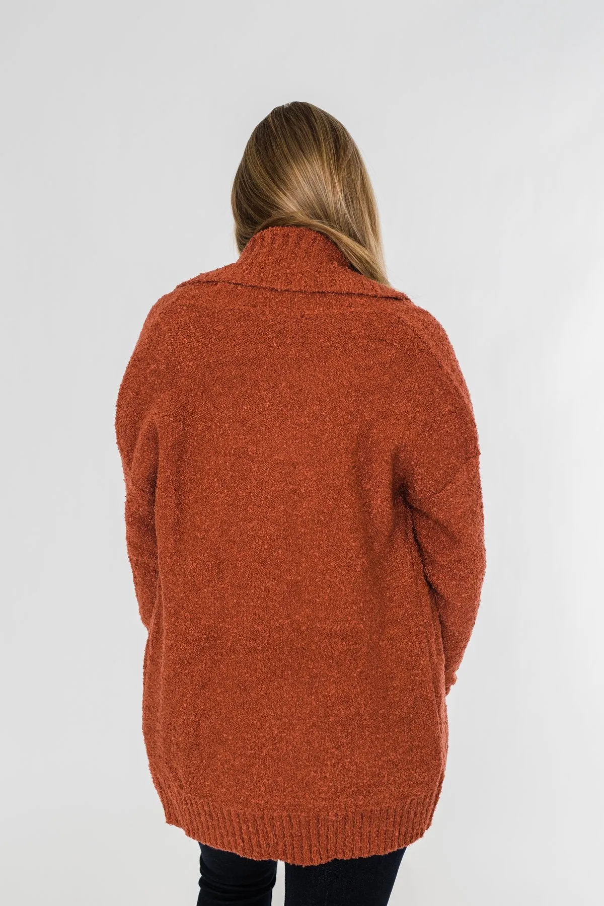 Loving My Life Thick Knit Cardigan- Rust