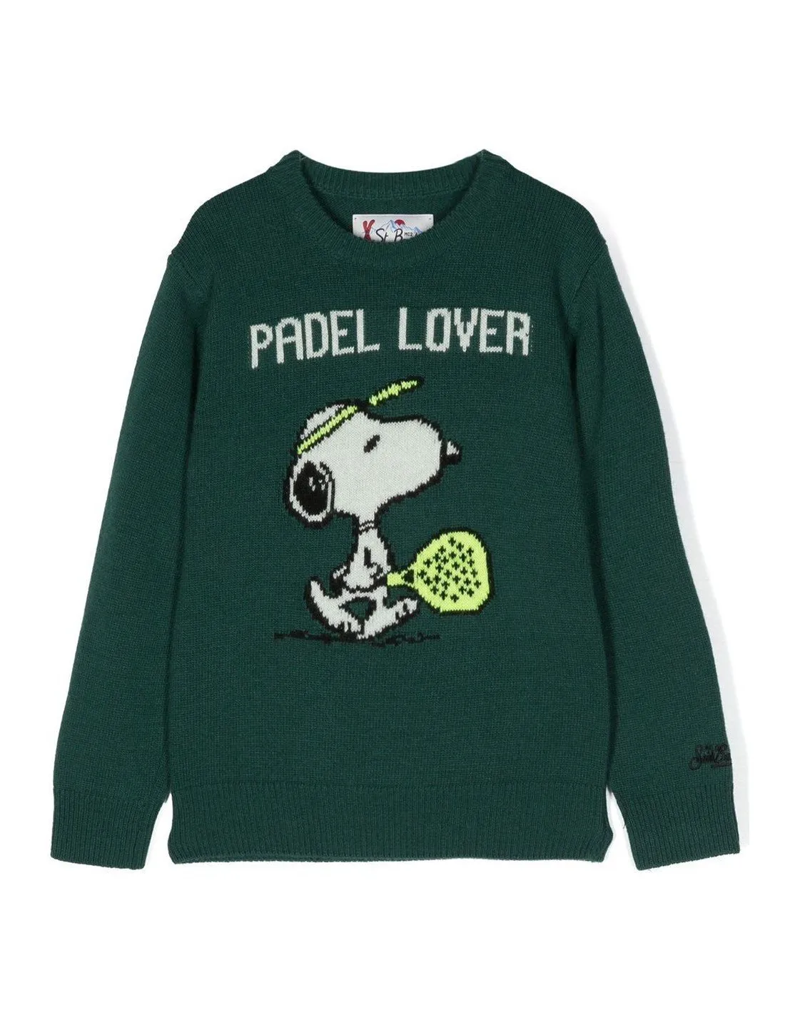 Maglione MC2 Saint Barth bimbo Douglas Padel lover Snoopy verde AI22