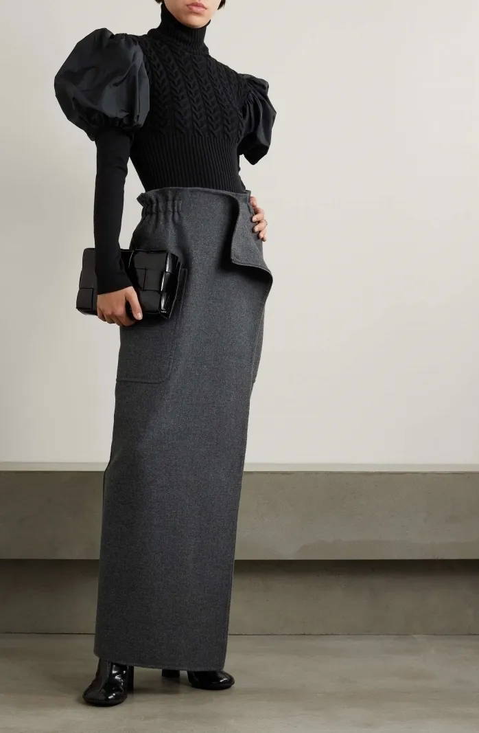 MaxMara  |Casual Style Wool Long Sleeves Plain Elegant Style