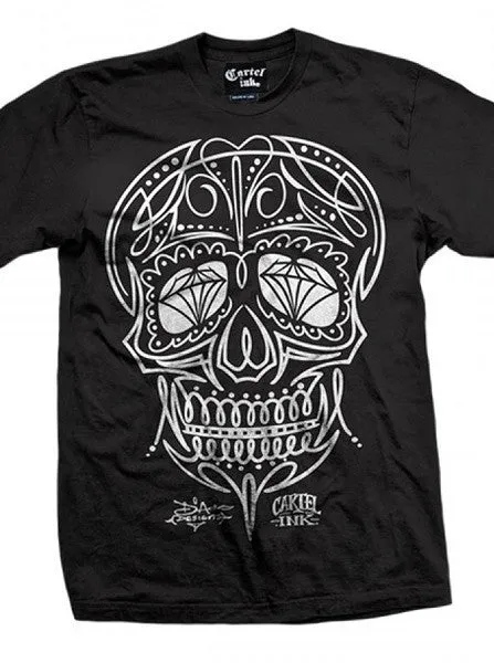 Men's Pinstriped Skull Tee