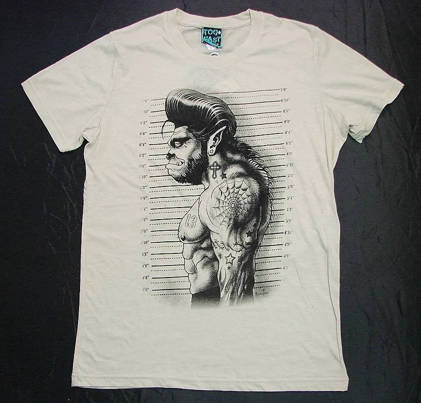 Men's White T-Shirt Wolfman