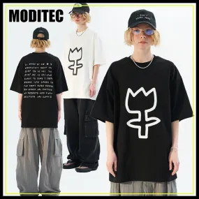 MODITEC  |Unisex Sweat Street Style Cotton Short Sleeves Oversized