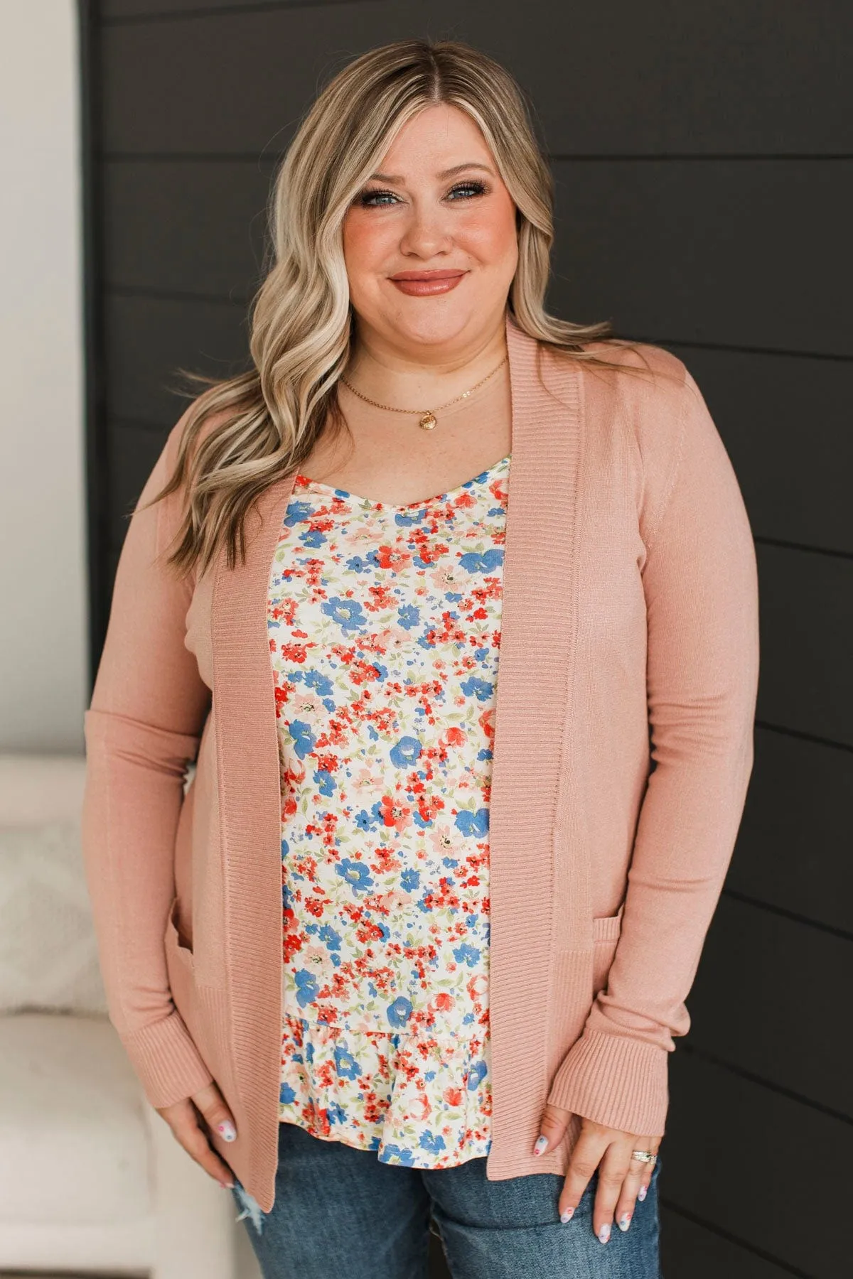 Never Stop Loving You Cardigan- Dusty Peach