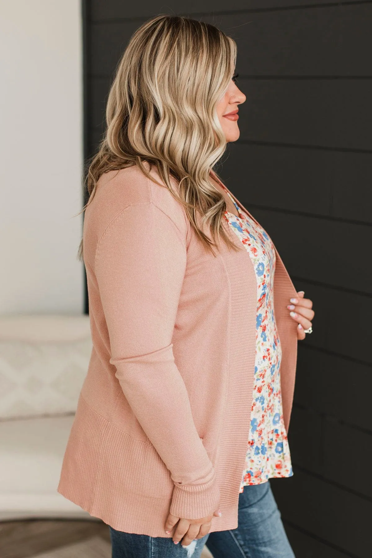 Never Stop Loving You Cardigan- Dusty Peach