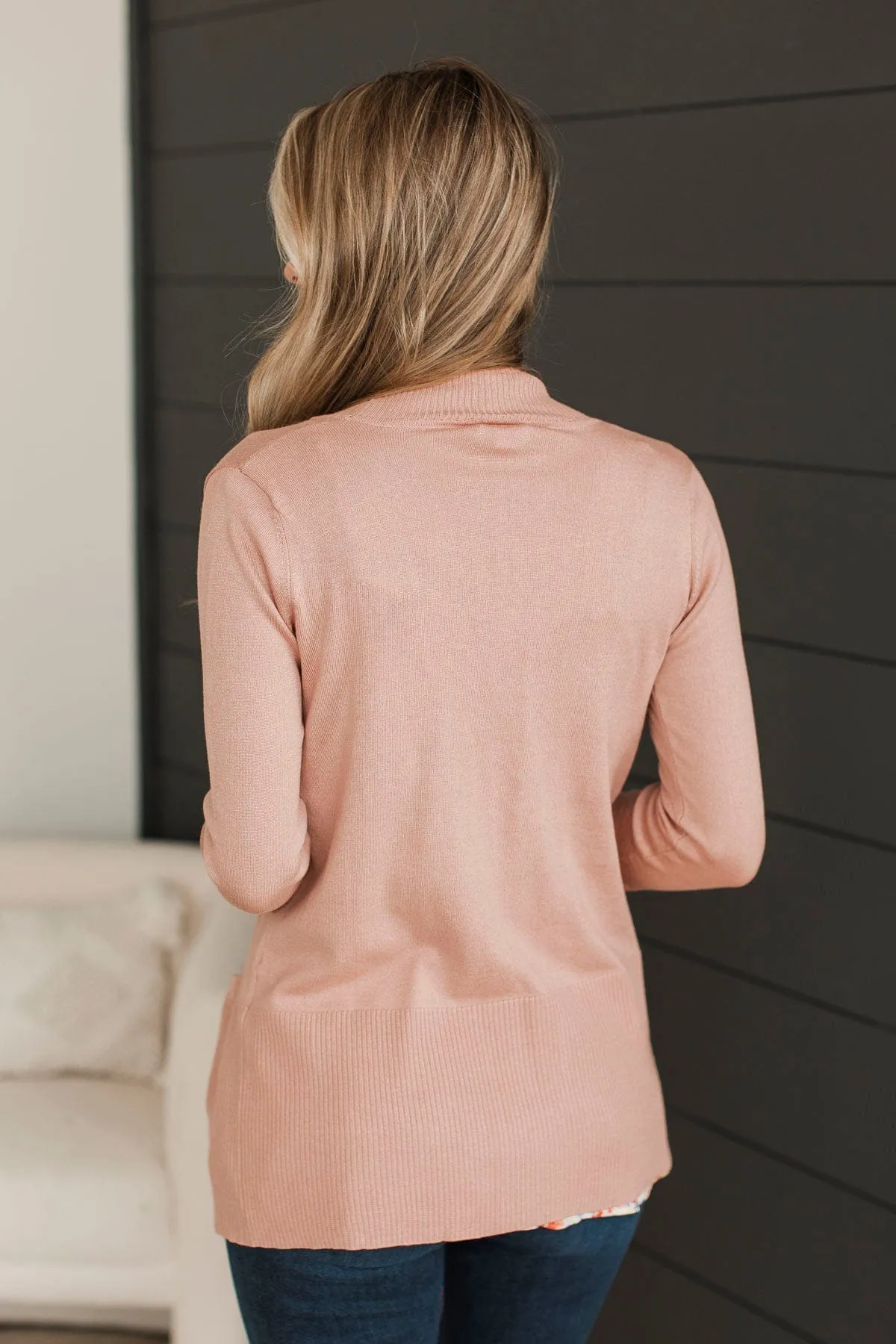 Never Stop Loving You Cardigan- Dusty Peach