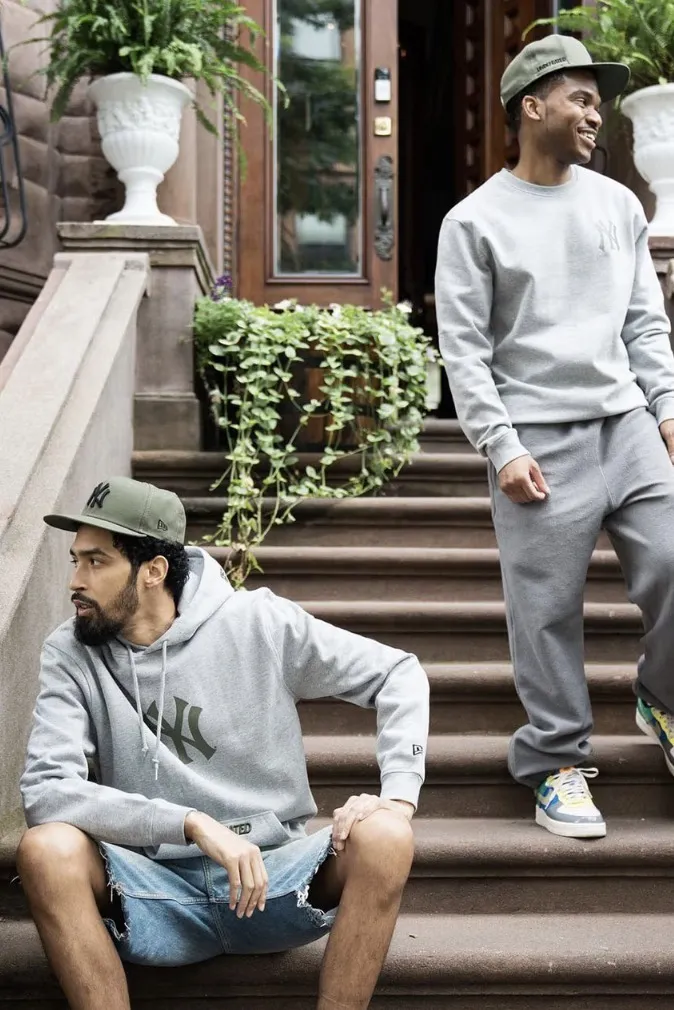 New Era  |Pullovers Unisex Street Style Long Sleeves Plain Cotton