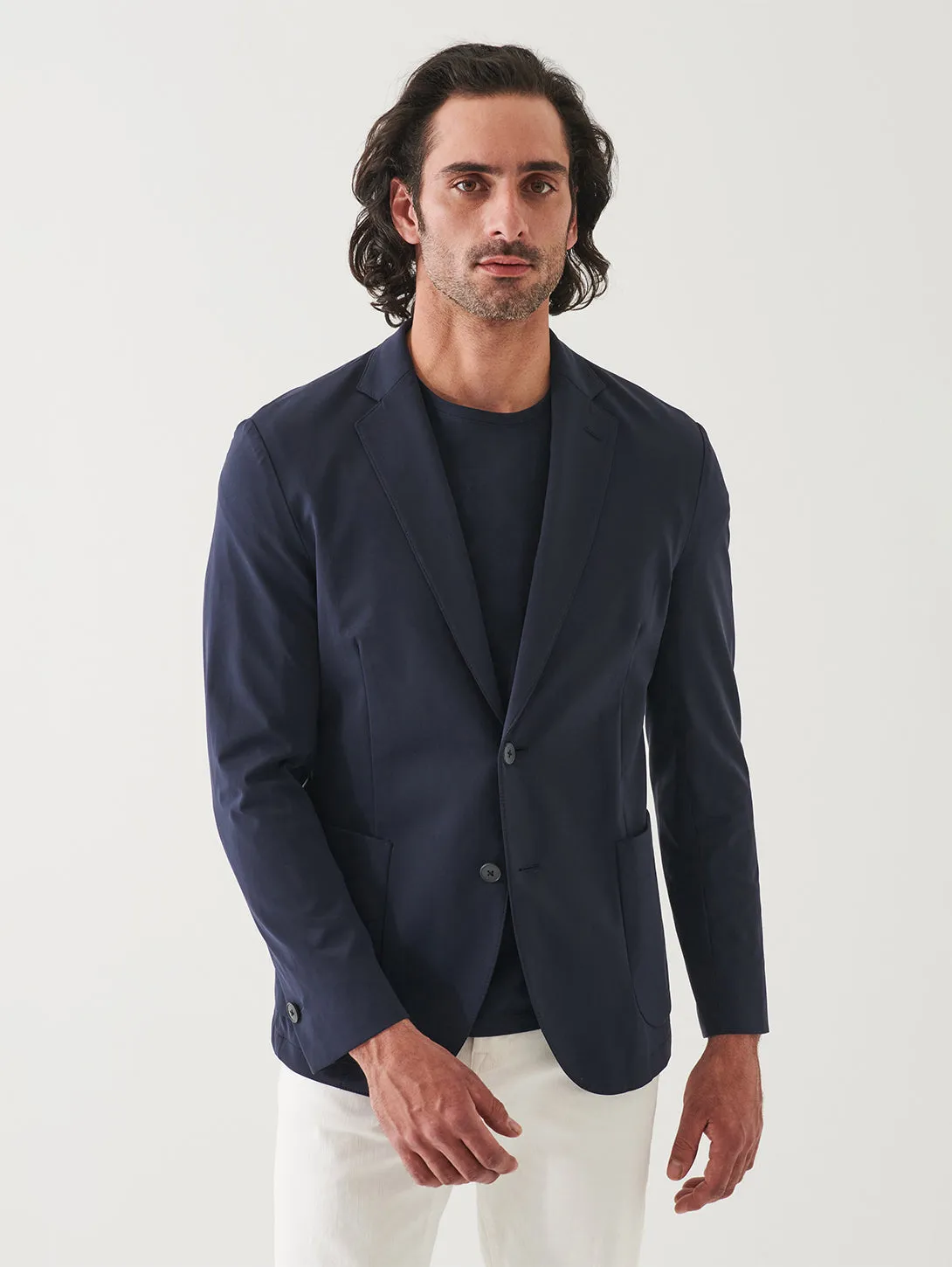 Nylon Stretch Blazer - Dark Navy