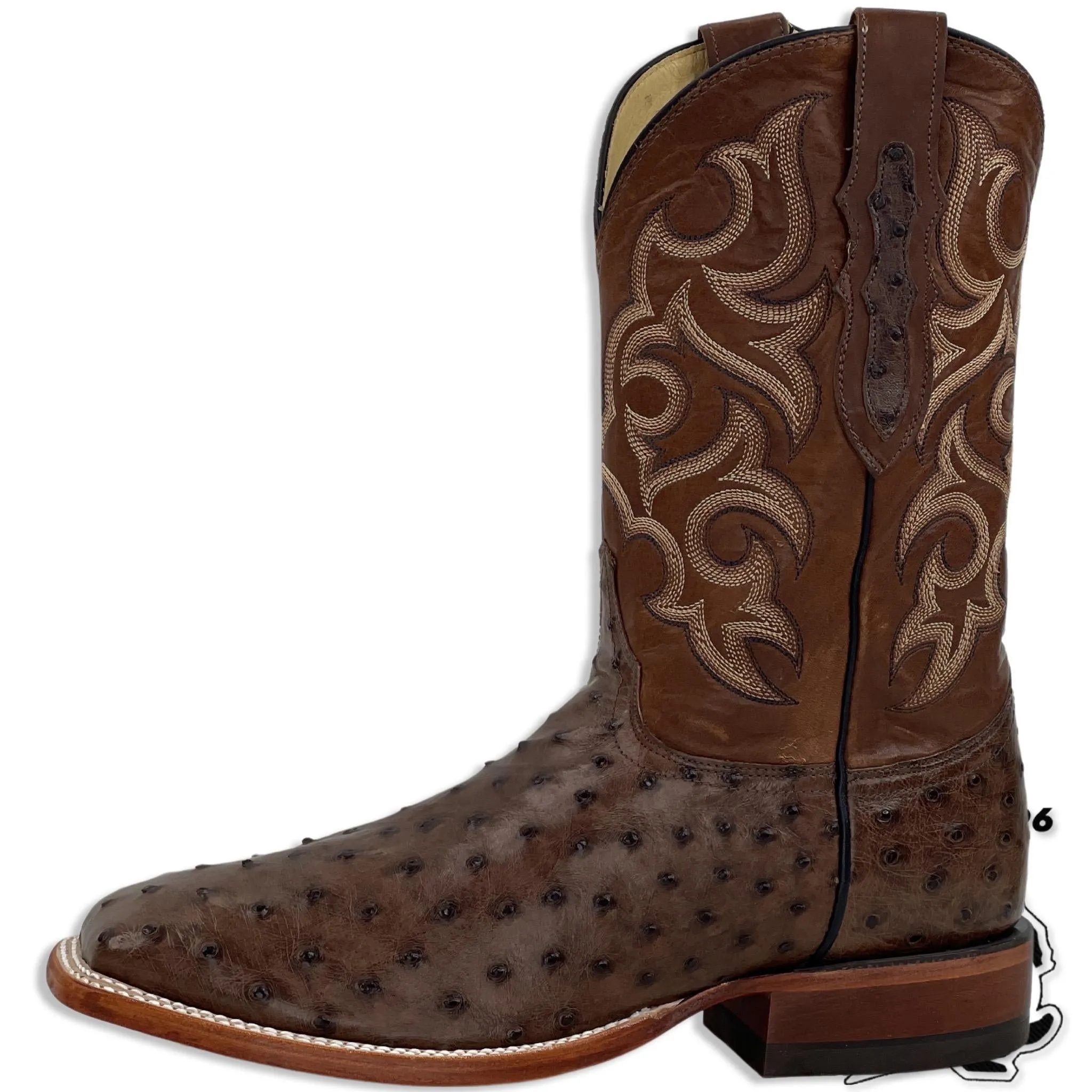 OSTRICH TABACO ORIGNAL | JUSTIN BOOTS MEN SQUARE TOE WESTERN BOOTS 8515