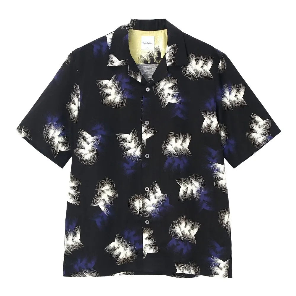 Paul Smith  |Flower Patterns Unisex Linen Street Style Short Sleeves Logo