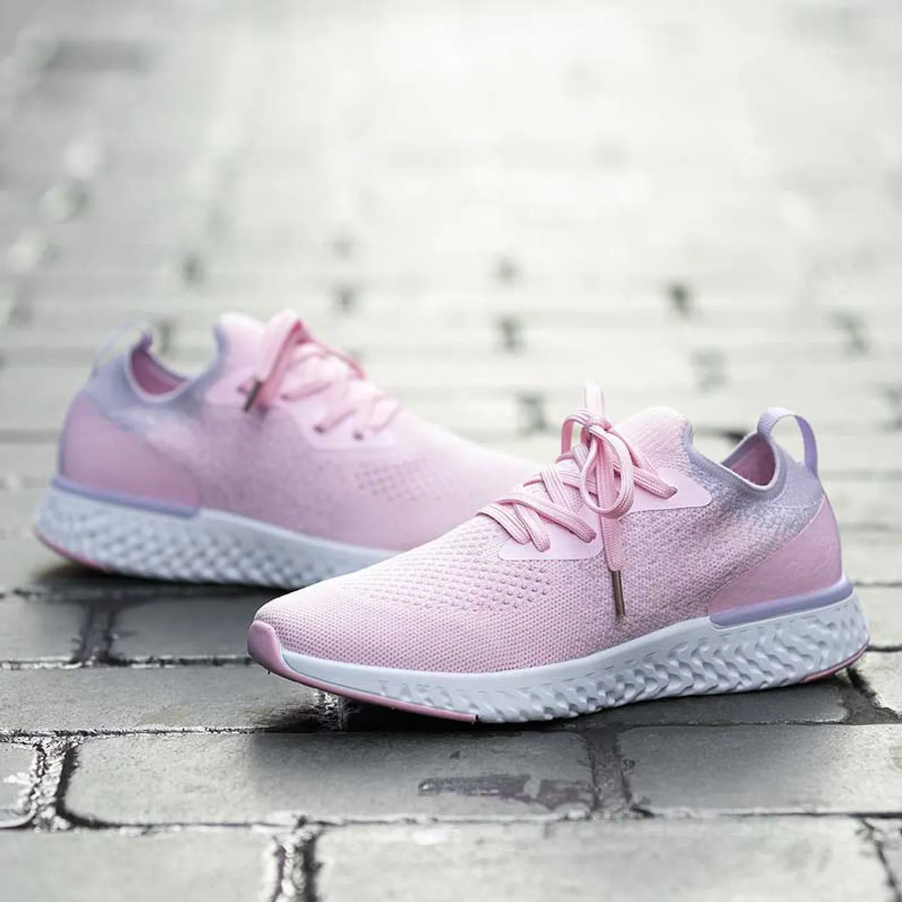 Pink flyknit casual pattern texture shoe sneaker