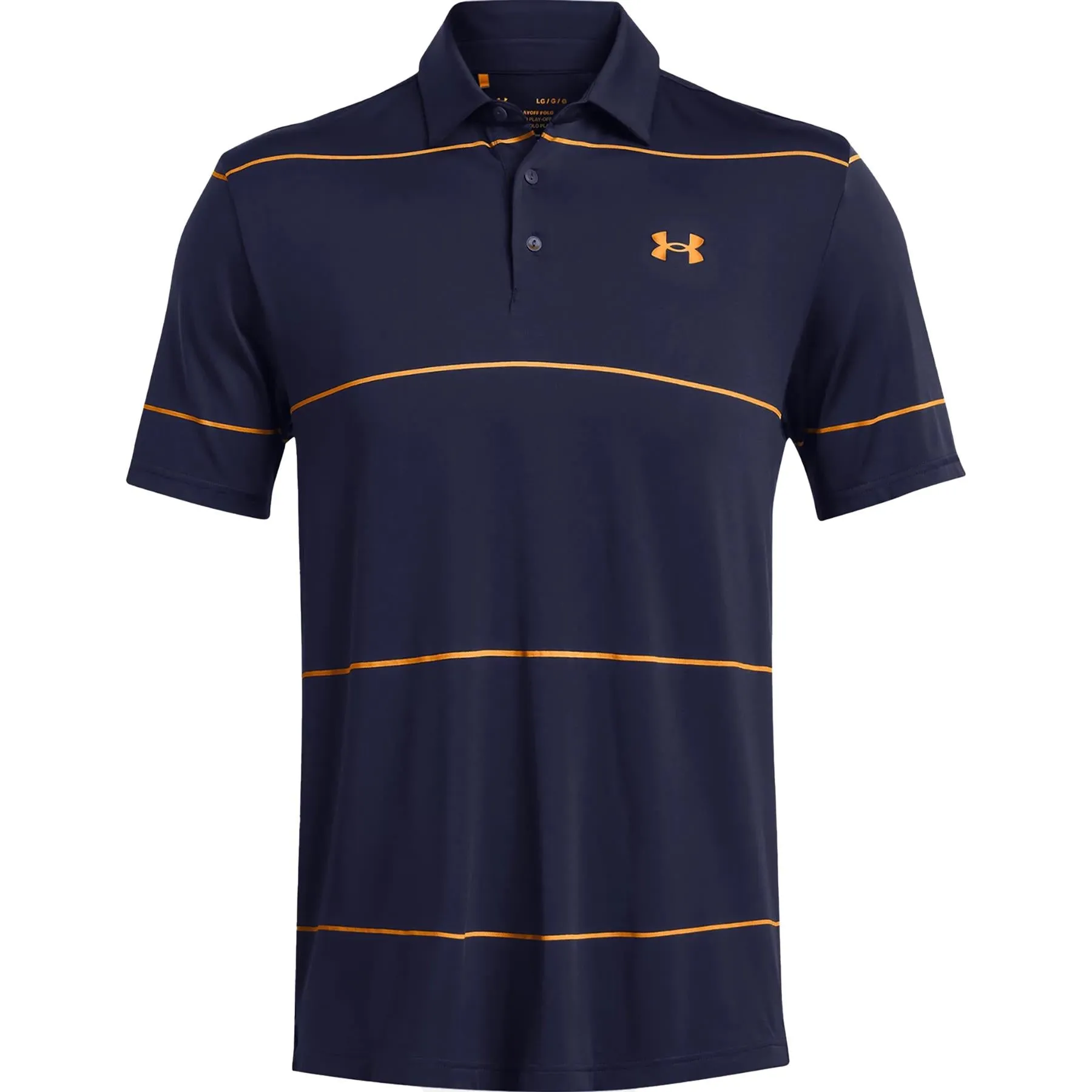 Playoff 3.0 Stripe Polo Navy/Orange - SS24