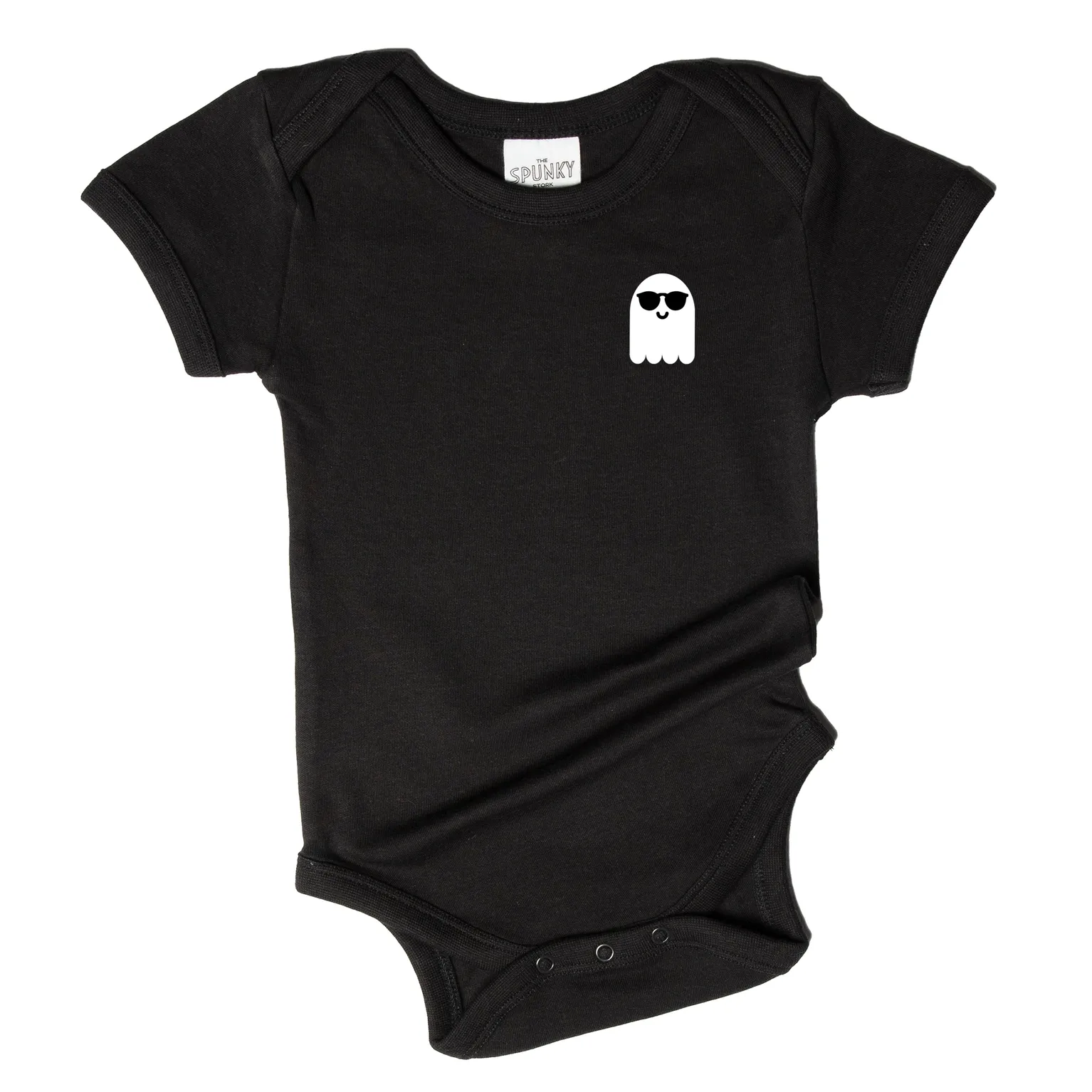 Pocket Ghost Cool Halloween Organic Cotton Toddler Shirt or Bodysuit / Black