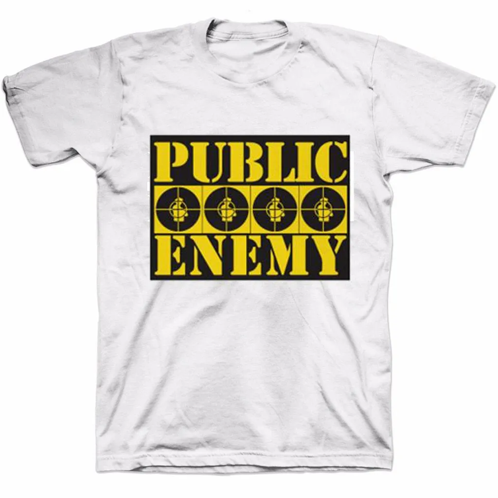 Public Enemy Yellow Logo on White