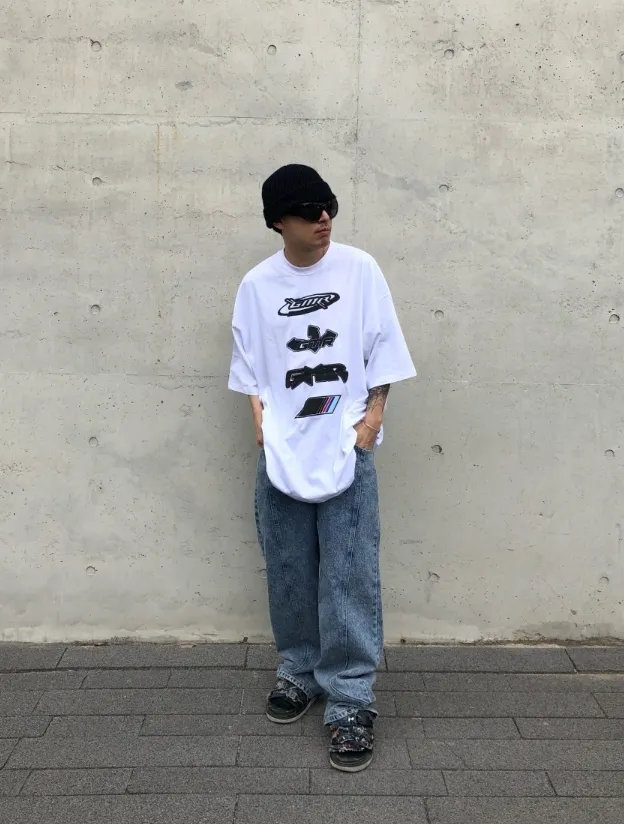 RASHOMONG  |Unisex Street Style Plain Cotton Short Sleeves Oversized