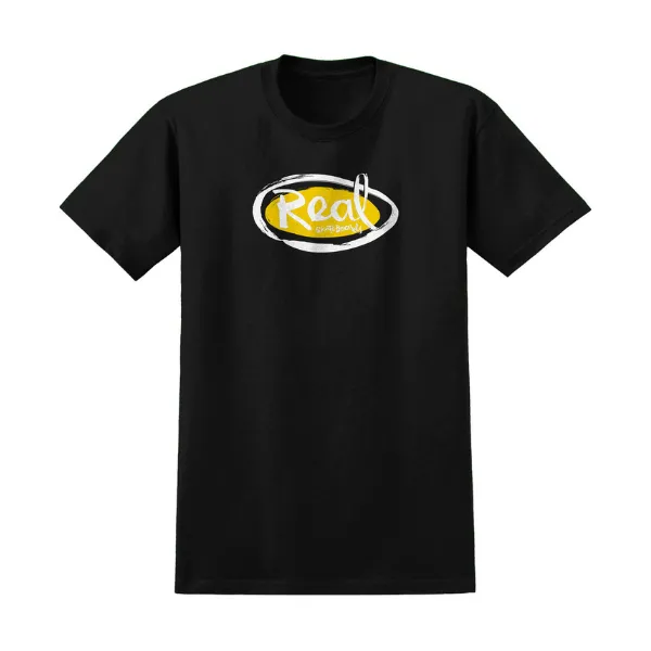 Real Natas Oval T-Shirt - Black/Yellow/White