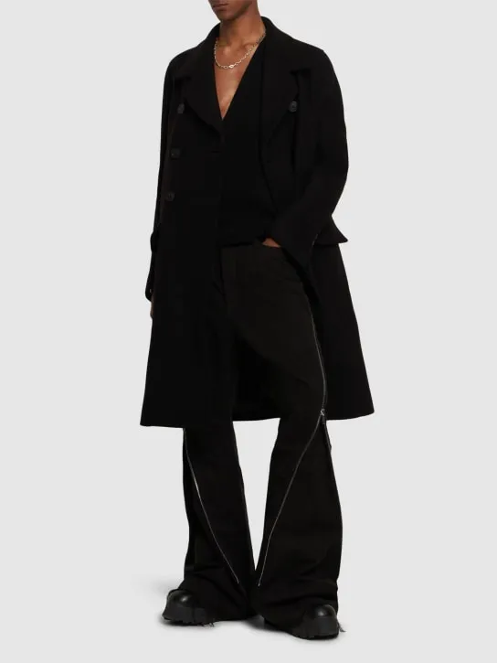 Rick Owens   Officer double breasted wool coat 