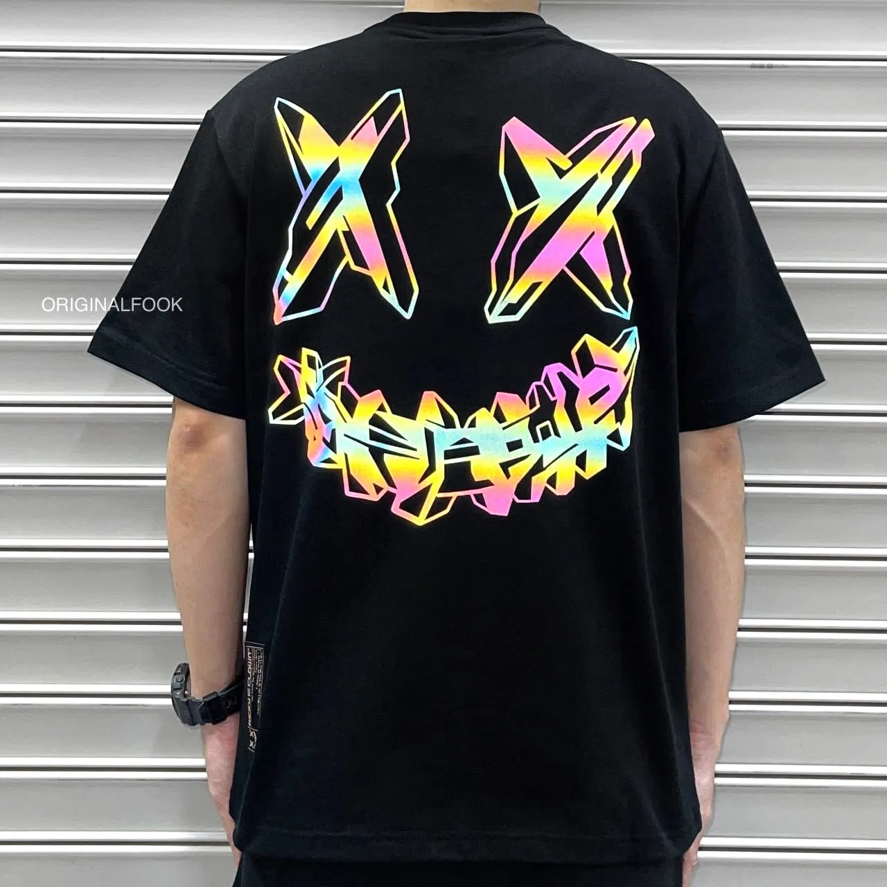 Rickyisclown [RIC] Reflective Cyborg Smiley Tee Black [R27230418C-C8]