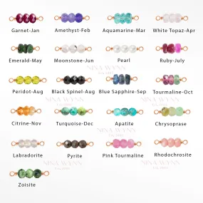 Rock Candy Natural Gemstone 14k Rose Gold Connectors Pack of 12 colors for Permanent Jewelry