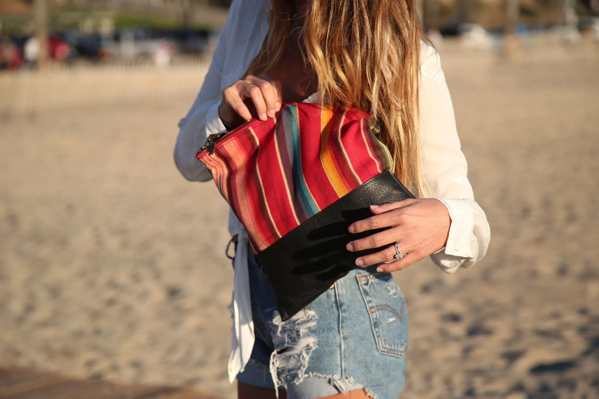 Rosarito Clutch in Black Leather