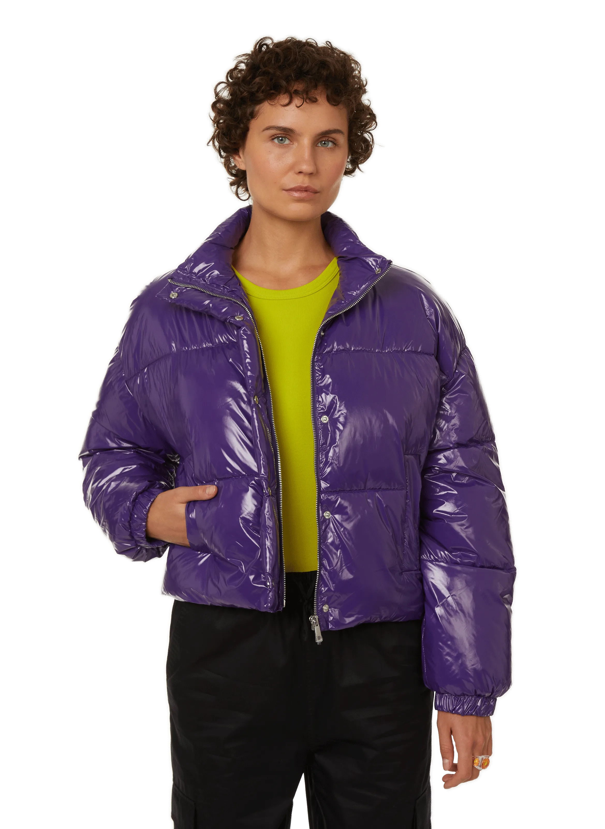 Saison 1865  Patent padded jacket - Purple