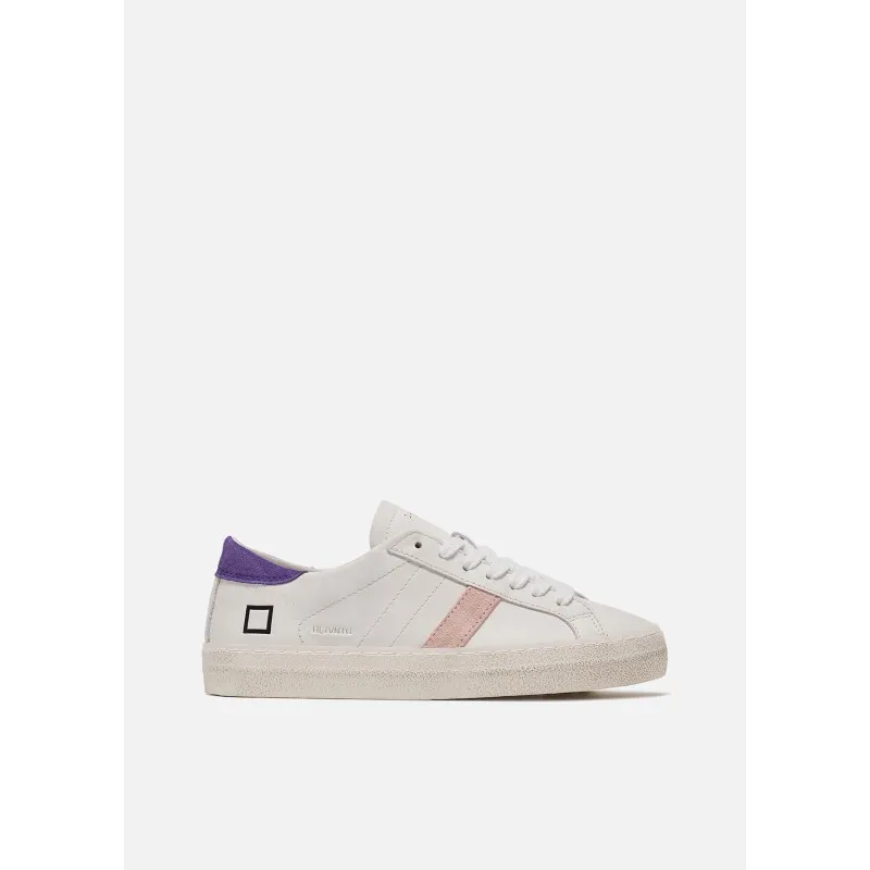 Scarpe D.A.T.E.  - HILL LOW VINTAGE CALF WHITE-PURPLE - DONNA - D.A.T.E. - Tempus Doni